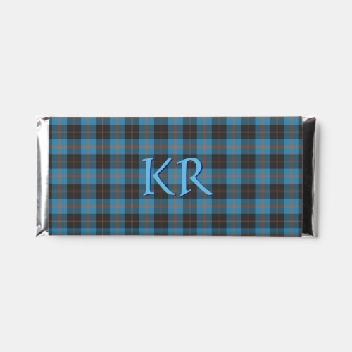 Your initials on Angus District Ancient tartan Hershey Bar Favors