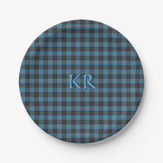 Your initials on Angus District Ancient tartan Paper Plates
