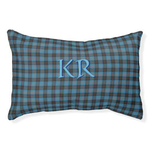 Your initials on Angus District Ancient tartan Pet Bed