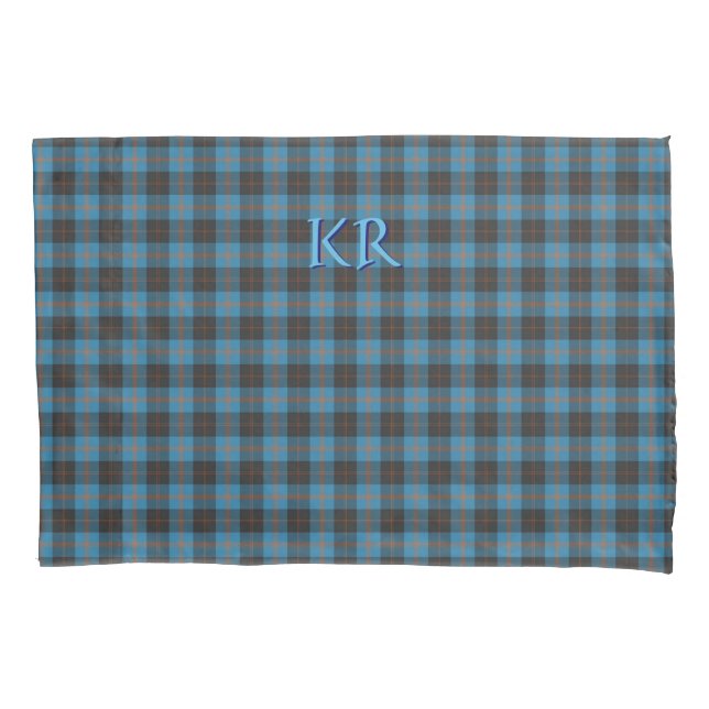 Your initials on Angus District Ancient tartan Pillow Case (Front)