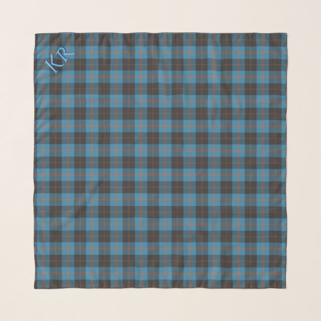 Your initials on Angus District Ancient tartan Scarf (Front)