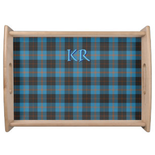 Your initials on Angus District Ancient tartan Serving Tray