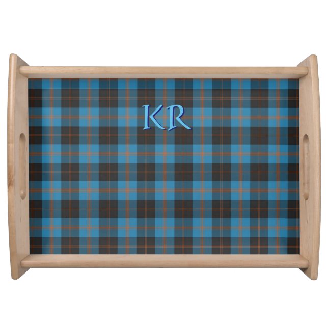 Your initials on Angus District Ancient tartan Serving Tray (Front)