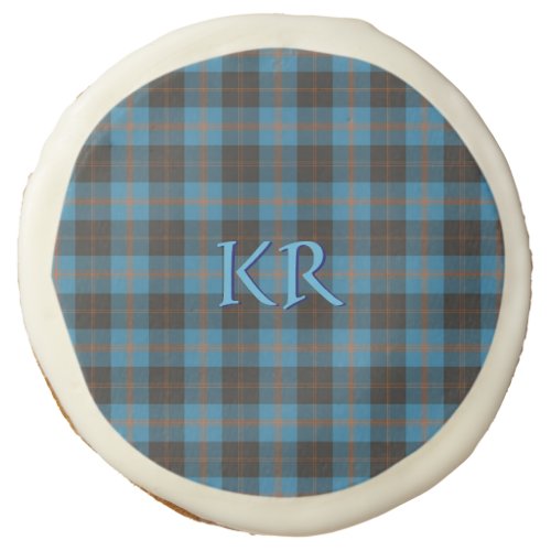 Your initials on Angus District Ancient tartan Sugar Cookie