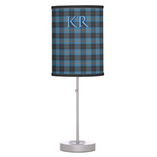 Your initials on Angus District Ancient tartan Table Lamp