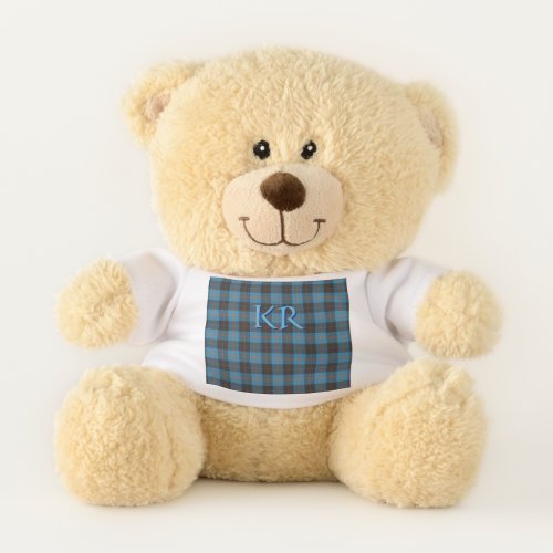 Your initials on Angus District Ancient tartan Teddy Bear