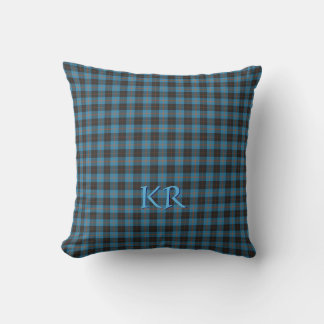 Your initials on Angus District Ancient tartan Throw Pillow