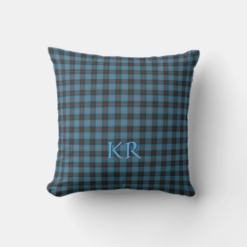 Your initials on Angus District Ancient tartan Throw Pillow Your initials on Angus District Ancient tartan Throw Pillow