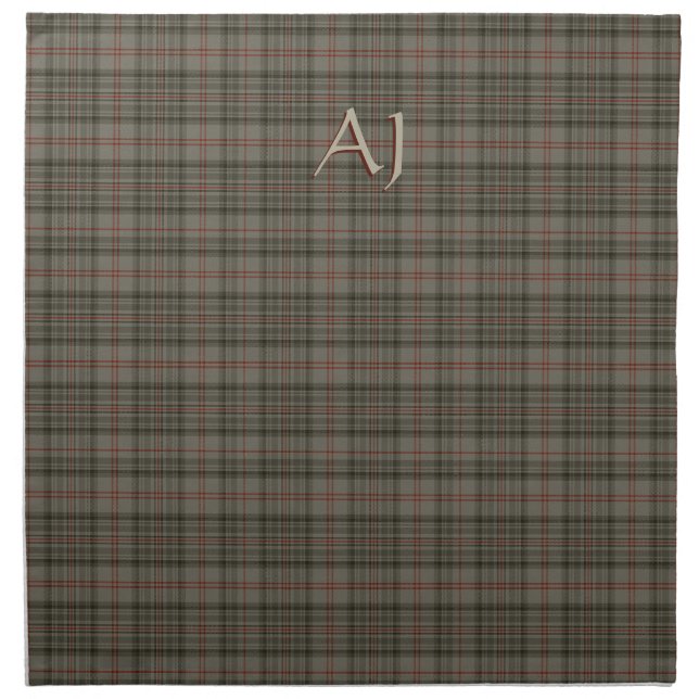 Your initials on Balmoral Royal tartan Cloth Napkin (Front)