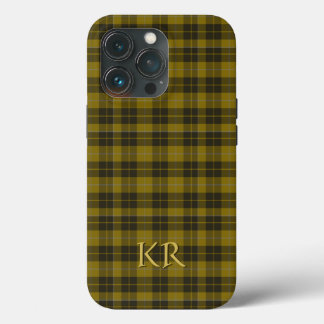 Your initials on Barclay Tartan, Scottish Plaid iPhone 13 Pro Case
