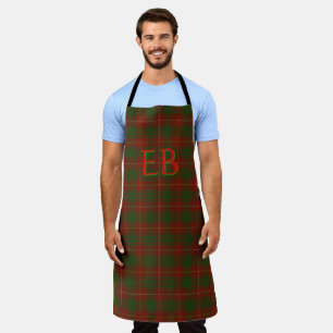 Your initials on Bruce Clan tartan Apron