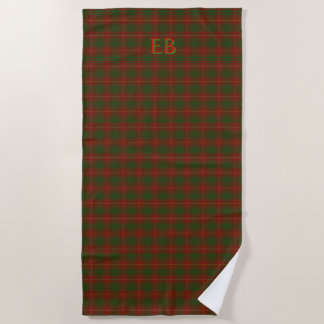 Your initials on Bruce Clan tartan Beach Towel