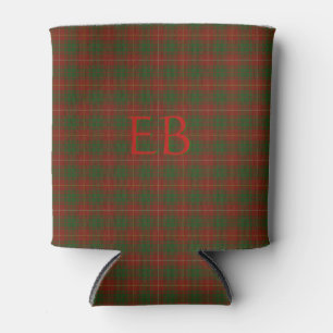 Your initials on Bruce Clan tartan Can Cooler
