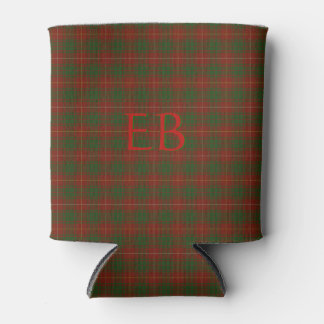 Your initials on Bruce Clan tartan Can Cooler