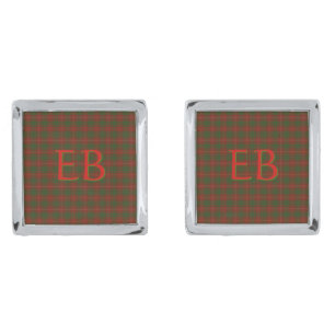 Your initials on Bruce Clan tartan Cufflinks