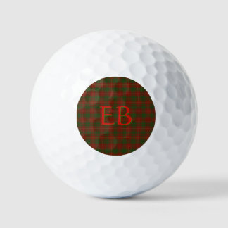 Your initials on Bruce Clan tartan Golf Balls