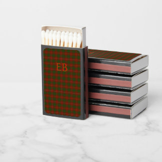 Your initials on Bruce Clan tartan Matchboxes