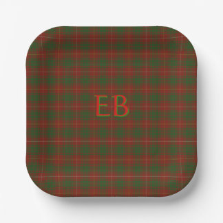 Your initials on Bruce Clan tartan Paper Plates