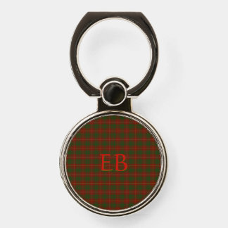 Your initials on Bruce Clan tartan Phone Ring Stand