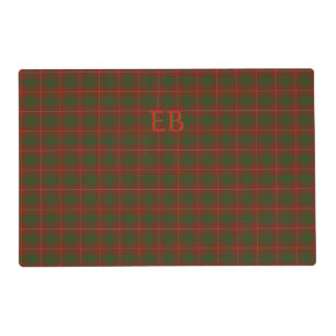 Your initials on Bruce Clan tartan Placemat