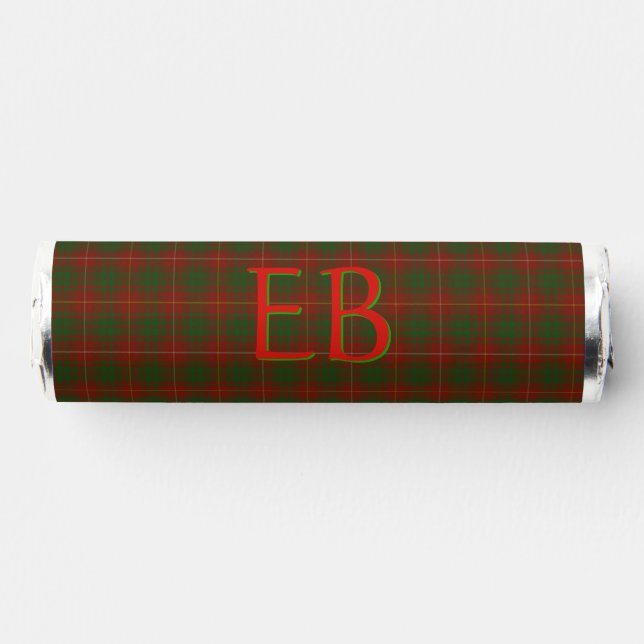Your initials on official Bruce Clan tartan Breath Savers® Mints (Front)