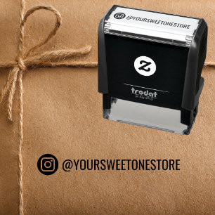 Your Instagram Name Label & Logo Icon Baranded Self-inking Stamp