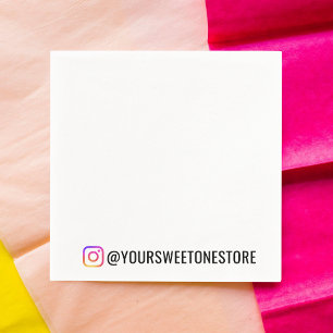 Your Instagram Name Social Media Icon Branded Napkins