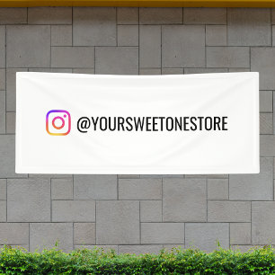 Your Instagram Name & Social Media Icon Promo Banner
