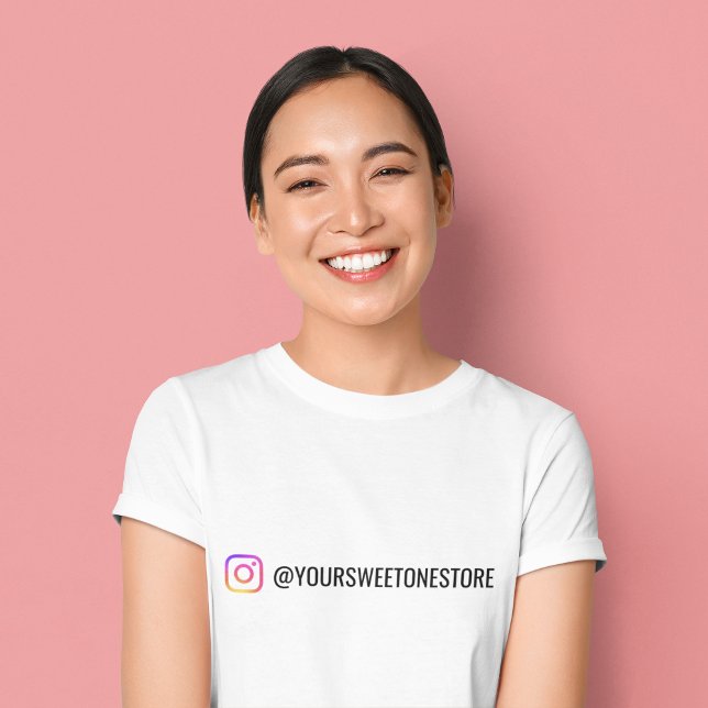 Your Instagram Name & Social Media Icon Promo T-Shirt (Creator Uploaded)