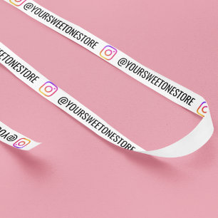 Your Instagram Name Social Media Logo Icon  Satin Ribbon