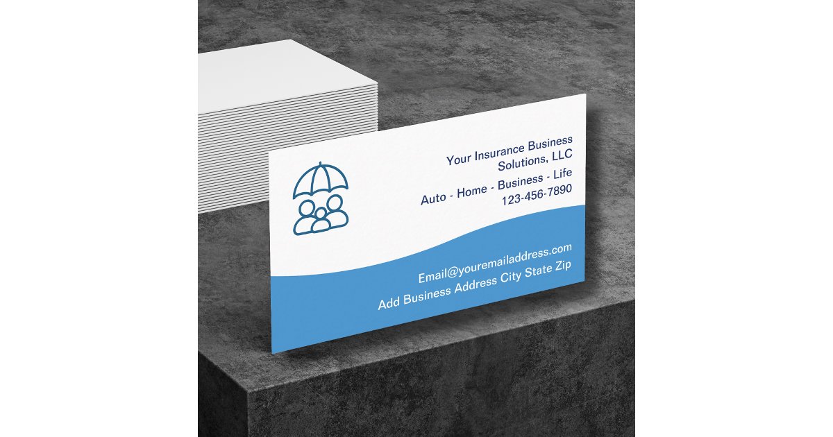 Your Insurance Modern Business Cards | Zazzle