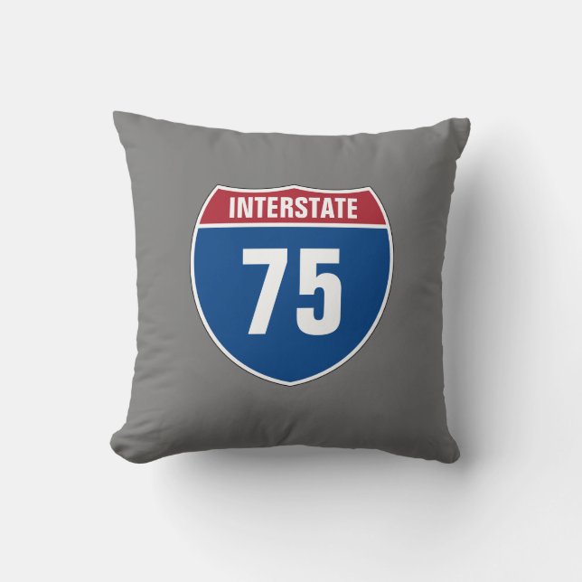 Your Interstate Number (customizable)  Throw Pillow (Front)