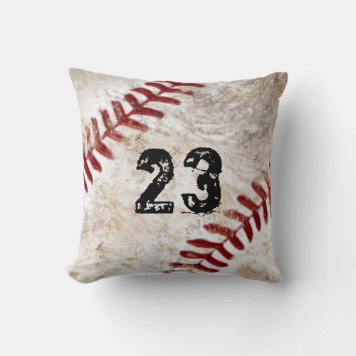 Your Jersey Number Monogram Dirty Baseball Pillow