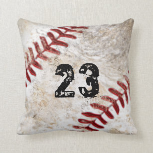 Your Jersey Number, Monogram Dirty Baseball Pillow