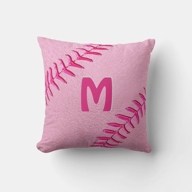 Your Jersey Number or Monogram Softball Pillows (Front)