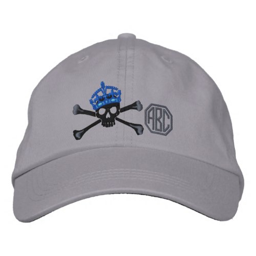 Your Keep Calm Crown Crossbones Skull Monogram Embroidered Baseball Cap