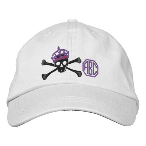 Your Keep Calm Crown Crossbones Skull Monogram Embroidered Baseball Hat