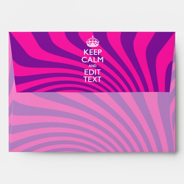 Your Keep Calm Saying on Hot Pink Swirl Envelope (Back (Top Flap))