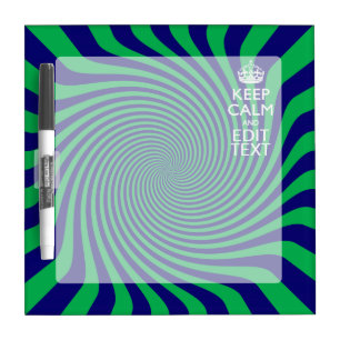 Your Keep Calm Text in Blue Green Swirl Decor Dry-Erase Board