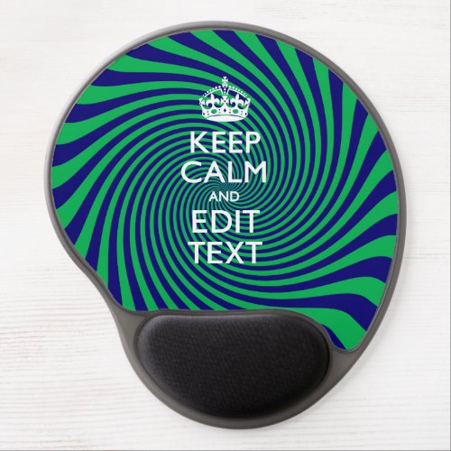 Your Keep Calm Text in Blue Green Swirl Decor Gel Mouse Pad
