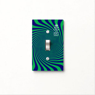 Your Keep Calm Text in Blue Green Swirl Decor Light Switch Cover