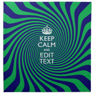 Your Keep Calm Text on a vibrant swirl graphic Cloth Napkin