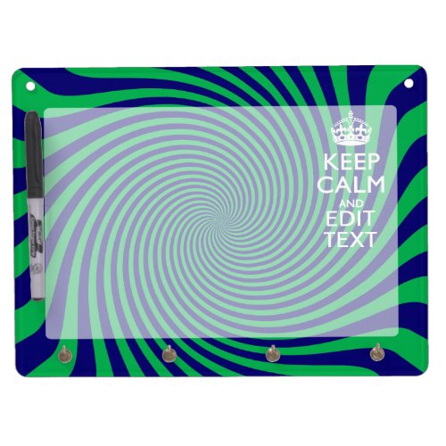 Your Keep Calm Text on a vibrant swirl graphic Dry Erase Board With Keychain Holder