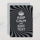 Your Keep Calm Text on Black Swirl (Front/Back)