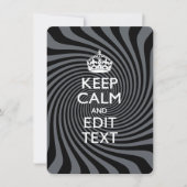 Your Keep Calm Text on Black Swirl (Front)