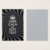 Your Keep Calm Text on Black Swirl (Front & Back)