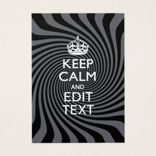Your Keep Calm Text on Black Swirl (Front)