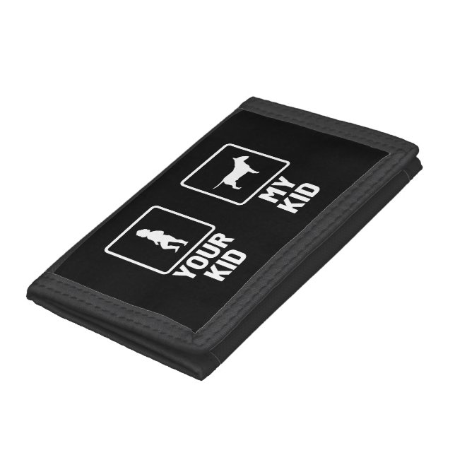 Your Kid, My Kid Funny Bull Terrier  Trifold Wallet (Bottom)