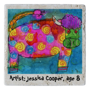 YOUR Kid's Art Template On Trivet Mothers Day Gift