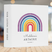 Your Kid's Artwork Custom Name Text 3 Ring Binder
